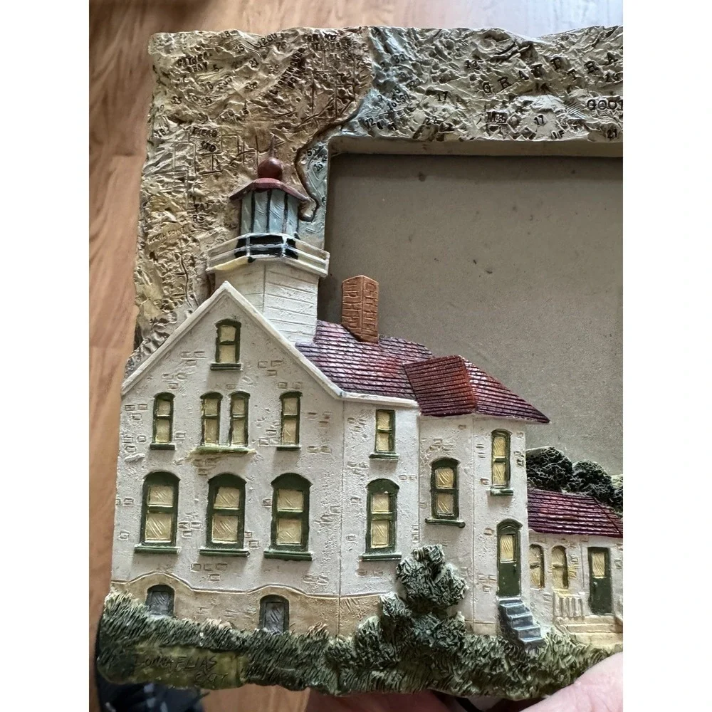 Donna Elias Grand Traverse Lighthouse 3D‎ Picture Frame Michigan Nautical Decor